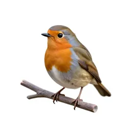 Robin on a frosted branch