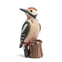 Woodpecker on bark