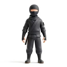 Ninja in dark cloth