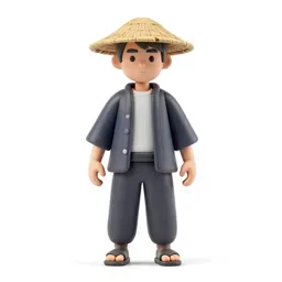 Ronin with a straw hat