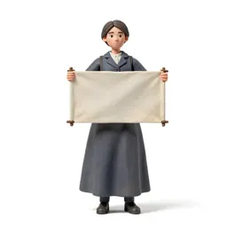 Suffragette with a banner
