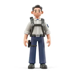 Mech pilot in a flight harness