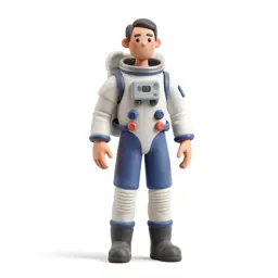 Orbital station engineer in a pressure suit