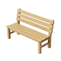Garden bench with slats