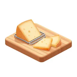 Cheese board with a wire slicer