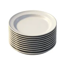 Stack of enamel camping plates