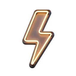 Neon sign shaped like a lightning bolt