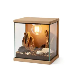 Terrarium with a heat lamp