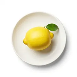 Lemon with a leaf