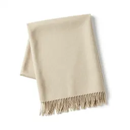 Folded wool throw with fringe