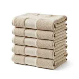 Set of stacked bath towels