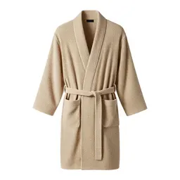 Waffle-weave bathrobe