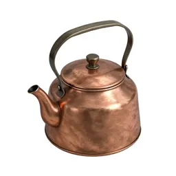 Copper kettle with patina