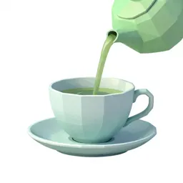 Mint tea poured from height