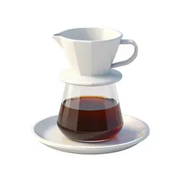 Pour-over coffee mid-bloom