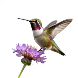 Hummingbird at a flower