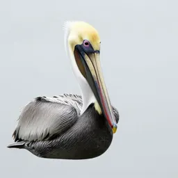 Pelican with its pouch full