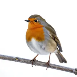 Robin on a frosted branch
