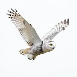 Snowy owl in flight