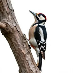 Woodpecker on bark