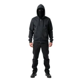 Masked assassin in dark cloth