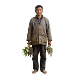 Village healer with herb bundles