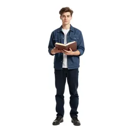 Young apprentice with a spellbook