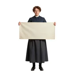 Suffragette with a banner