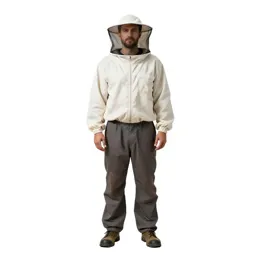 Beekeeper in a veiled suit