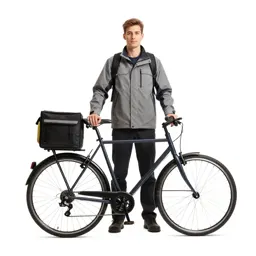 Bicycle courier with a messenger bag