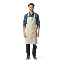 Ceramicist in a clay-dusted apron