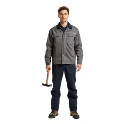 Field geologist with a rock hammer