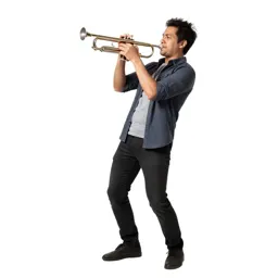 Jazz trumpeter mid-performance