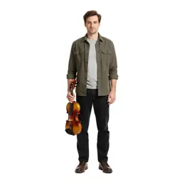 Luthier holding a violin