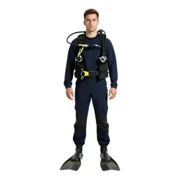 Rescue diver with fins