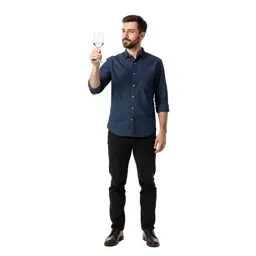 Sommelier examining a glass