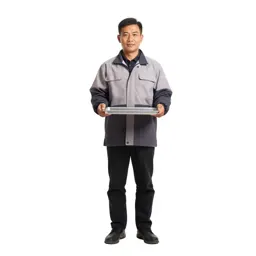 Street food vendor with a tray
