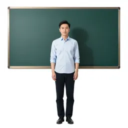 Teacher at a chalkboard
