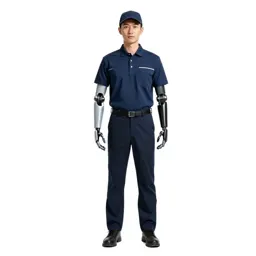 Courier with a cybernetic arm