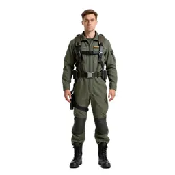 Mech pilot in a flight harness