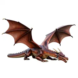 Dragon with folded wings