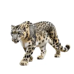 Snow leopard mid-prowl