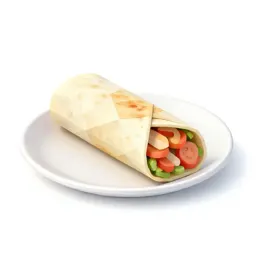 Burrito cut in half