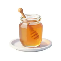 Jar of honey with a dipper