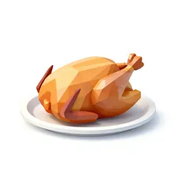 Roast chicken on a board