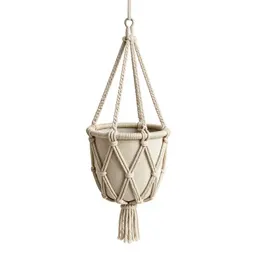 Hanging macrame planter