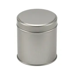 Cylindrical tea caddy tin