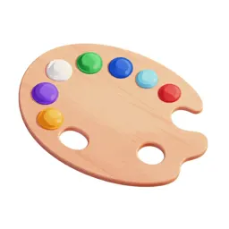 Artist palette with paint