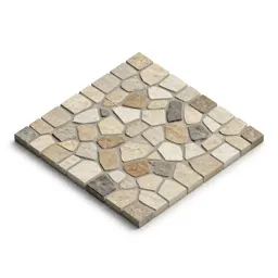 Mosaic floor tile section