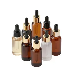 Set of glass dropper serums